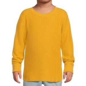 Garanimals Mustard Toddler Boy Long Sleeve Waffle Knit Tee • Size 2T
